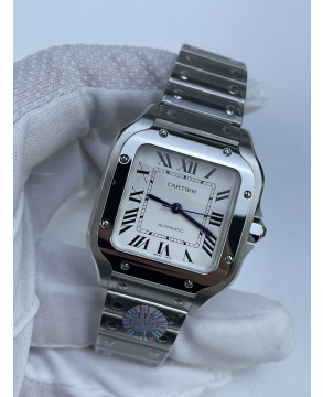 (준비완료/특급배송)NO.2924/BV공장 까르띠에 산토스 2018 미디움 스틸 화이트다이얼 스마트링크 브슬 35MM